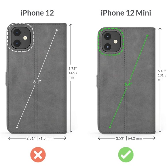 Genuine leather wallet case for iPhone 12 mini - Brand New - Picture 5 of 9